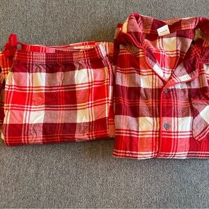 Mens Hearth and Hand Tartan Plaid Two Piece Flannel Pajama Set
